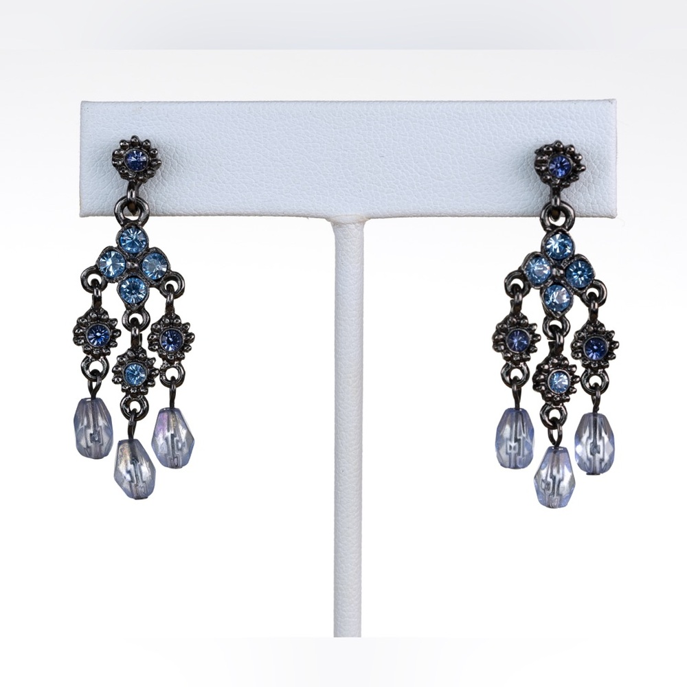 Elegant Blue Chandelier Earrings
